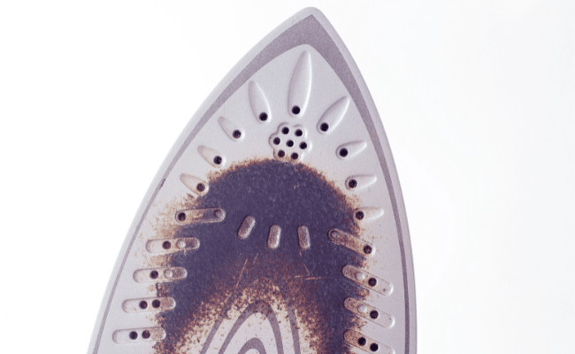 how to clean a burnt iron