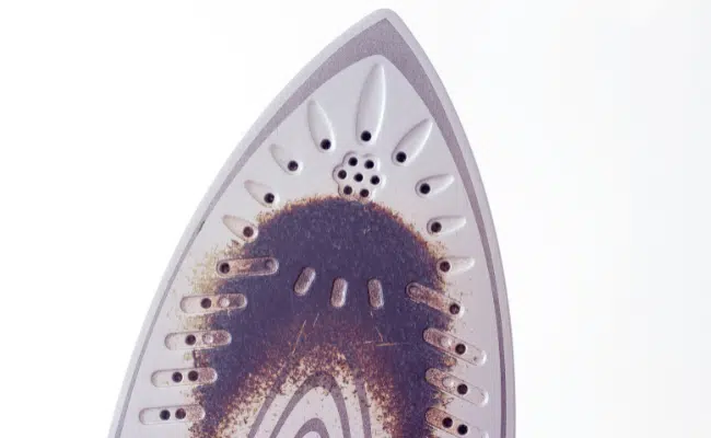how to clean a burnt iron