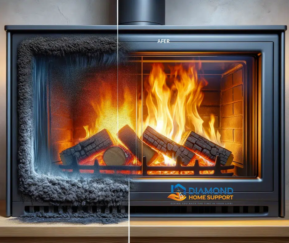 how to keep the glass clean on a log burner