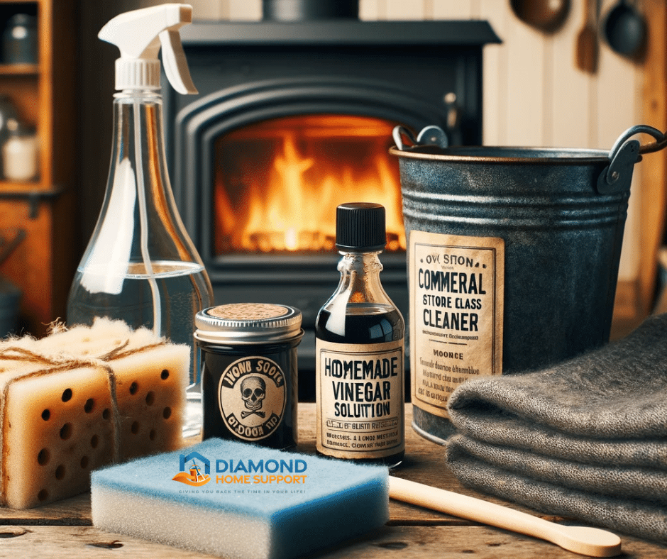 how to clean glass on log burner