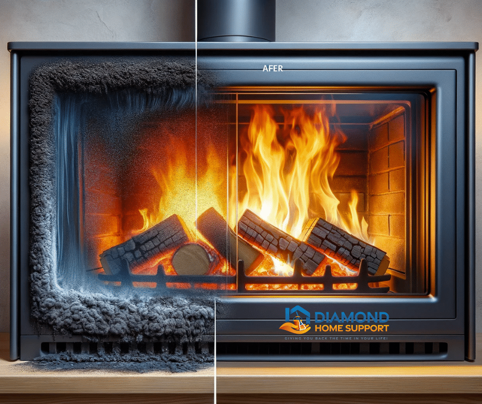 how to keep the glass clean on a log burner