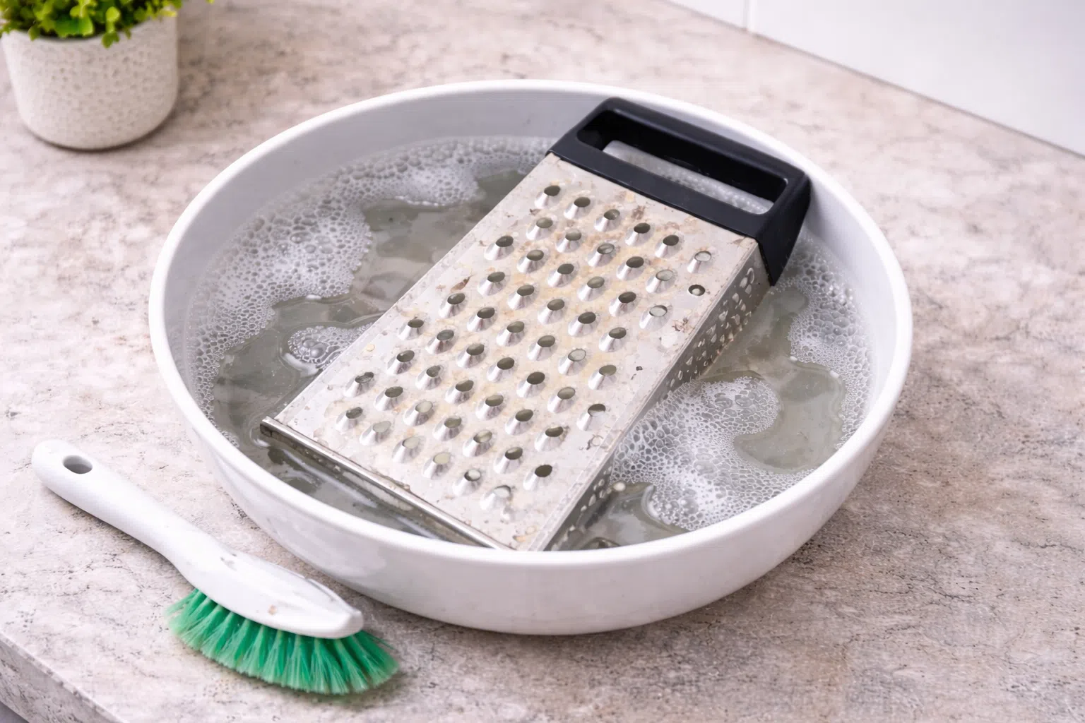 cheese grater soaking