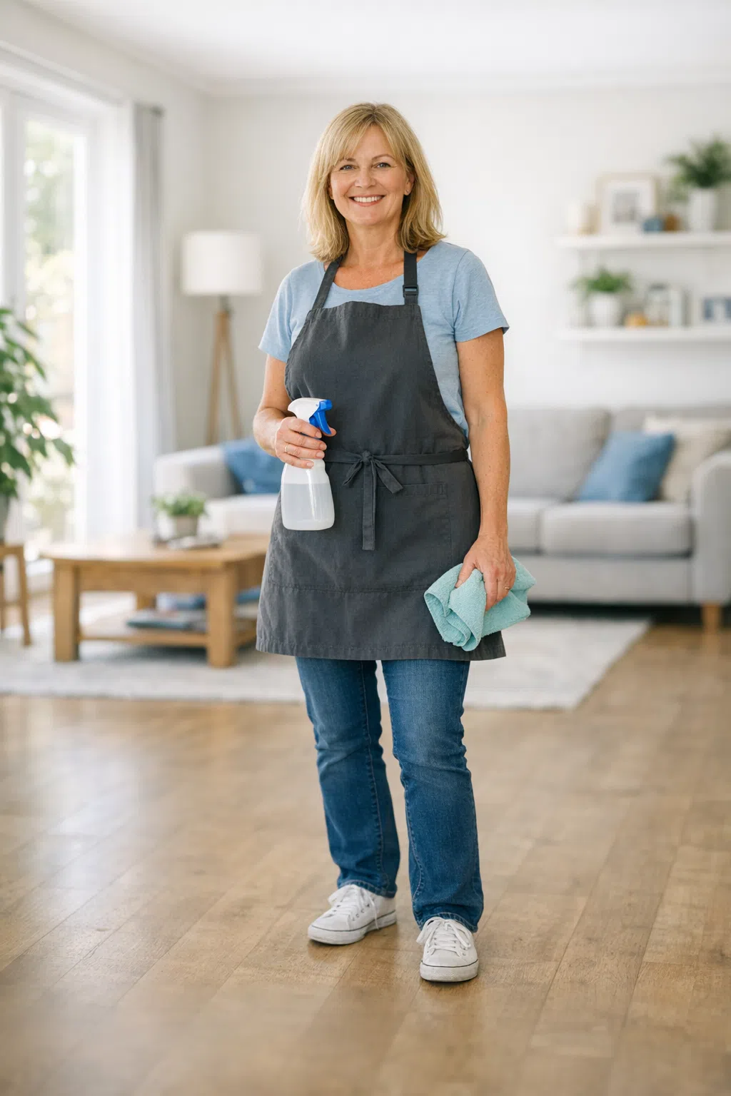 cleaner in Milton Keynes cleaner in Milton Keynes mopping a kitchen floor