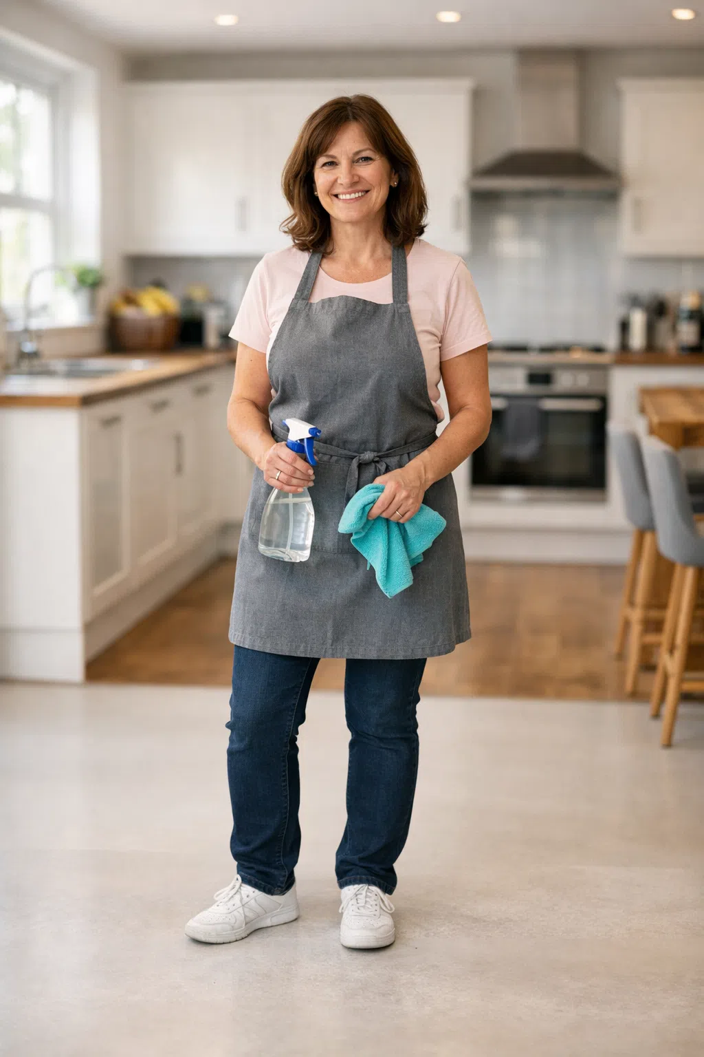 cleaner in Rawtenstall cleaning the kitchen sides in a home