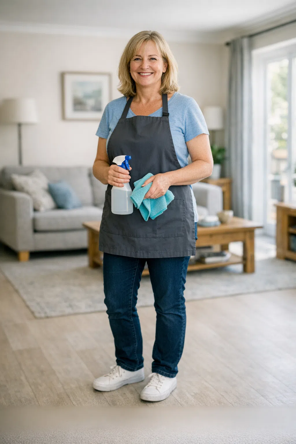 cleaners in Witham hoovering a house