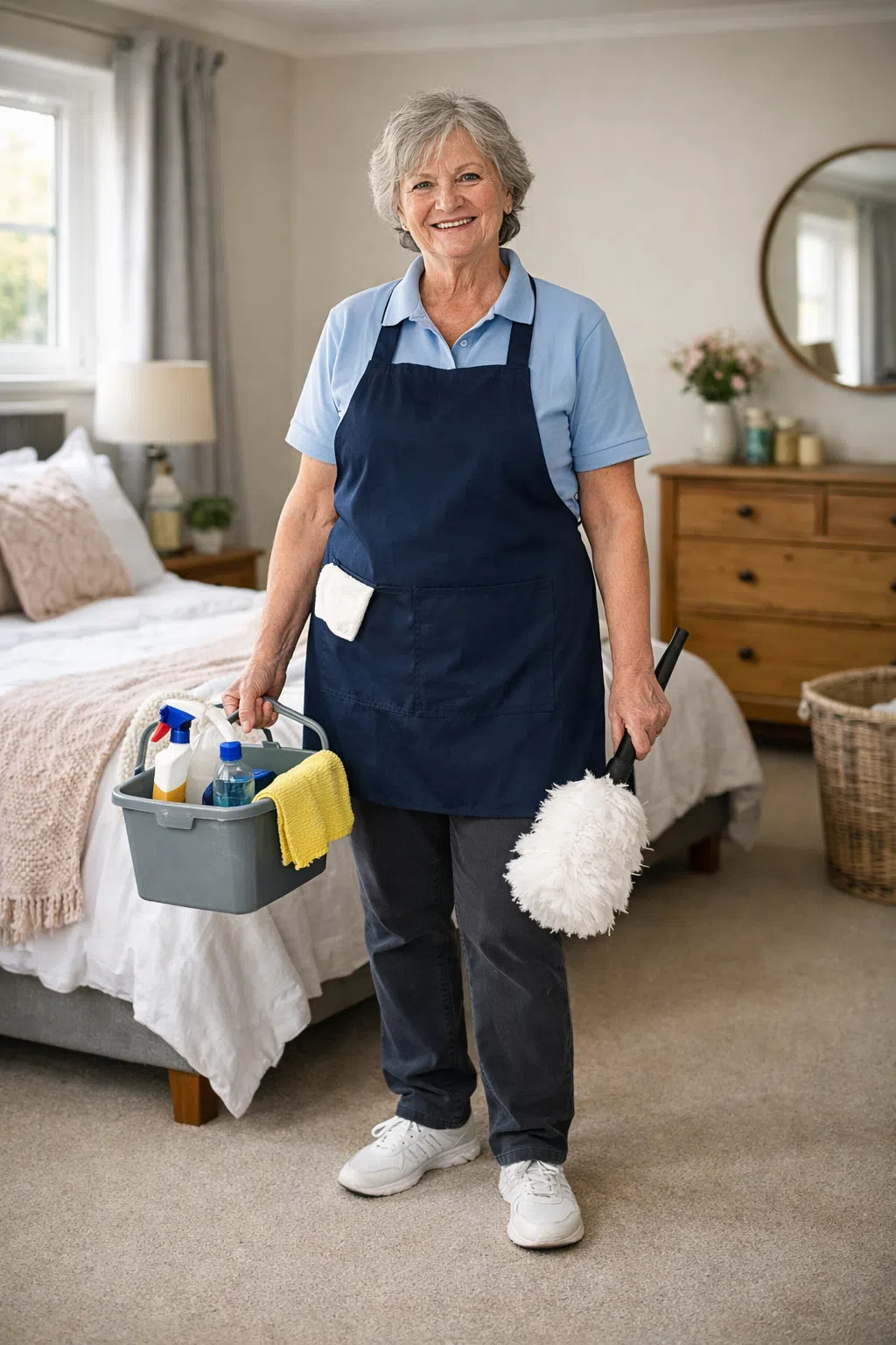 cleaner in haslingden mopping a bathroom floor