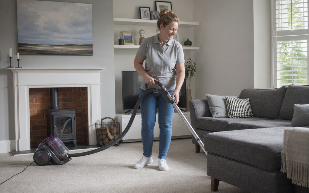 Cleaner in Forres cleaning a home