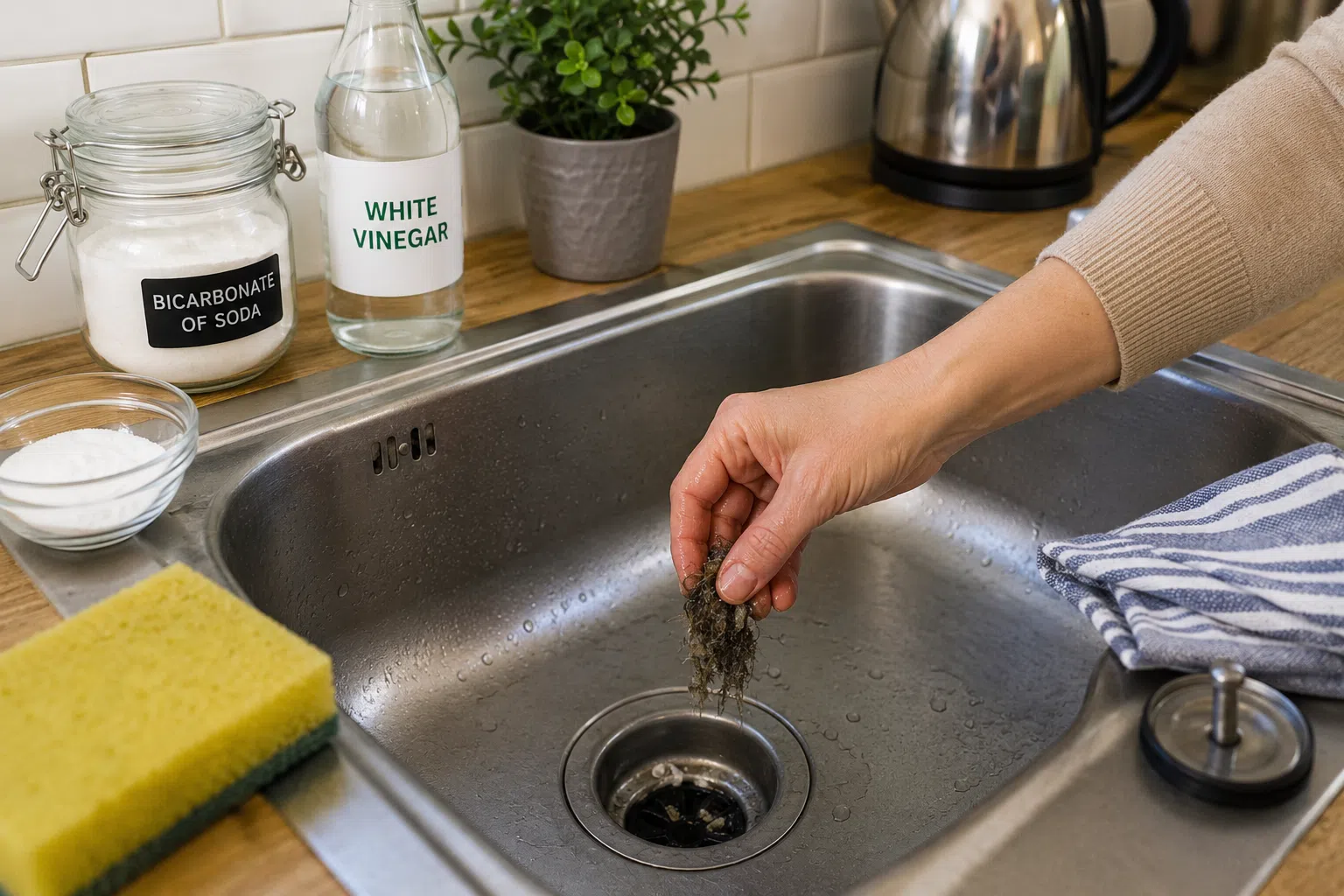 how to clean a sink drain